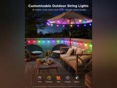 Govee Smart Outdoor String Lights 2, 144ft RGBIC Outdoor Lights with Dimmable Warm White LED Bulbs, 47 Scene Modes for Patio, Backyard, Balcony, IP65 Waterproof, Works with Alexa, Google Assistant 170