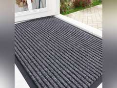 OLANLY Front Door Mat Indoor Outdoor Entrance, Waterproof Heavy Duty Doormat, Fade Resistant, Low Profile, Easy Clean Patio Porch Welcome Floor Mats for Entry, 29.5x17, Grey 10
