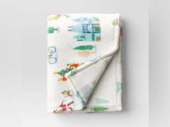 Christmas Scene Printed Plush Throw Blanket Ivory - Wondershop 10