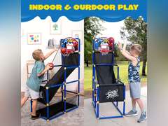 JOYIN Arcade Basketball Game Set with 4 Balls and Hoop for Kids 3 to 12 Years Old Indoor Outdoor Sport Play - Easy Set Up - Air Pump Included - Ideal for Competition 40
