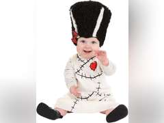 Fun Costumes Bride of Frankenstein Costume for Infants - Printed Dress and Hat 35