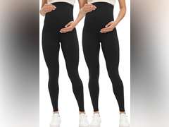 Buttergene Women's Maternity Leggings over the Belly Pregnancy Active Wear Workout Yoga Tights Pants S 20