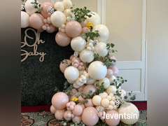 142Pcs Sand White Neutral Pink Balloon Garland Arch Kit, Nude Blush Dusty Pink Balloons for Retro Boho Wedding Baby Shower Bridal Shower Gender Reveal Anniversary Engagements Birthday Party Decoration 15