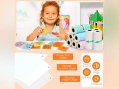 HuiJuKeJi 9 Rolls Mini Printer Sticker Paper,Thermal Self-Adhesive Paper 57 * 25mm,3 Rolls of White &6 Rolls of Colour Paper for Pocket Inkless Portable Bluetooth Printer to Print Photo,Note 13
