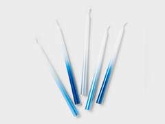 45ct 6" Hanukkah Wax Menorah Candles Blue Silver Ombre - Spritz 8