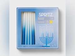 45ct 6" Hanukkah Wax Menorah Candles Blue Silver Ombre - Spritz 8