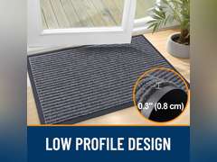 OLANLY Front Door Mat Indoor Outdoor Entrance, Waterproof Heavy Duty Doormat, Fade Resistant, Low Profile, Easy Clean Patio Porch Welcome Floor Mats for Entry, 29.5x17, Grey 10