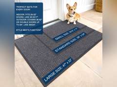 OLANLY Front Door Mat Indoor Outdoor Entrance, Waterproof Heavy Duty Doormat, Fade Resistant, Low Profile, Easy Clean Patio Porch Welcome Floor Mats for Entry, 29.5x17, Grey 10