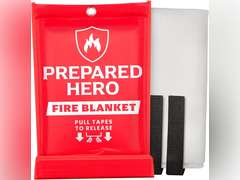 Prepared Hero Emergency Fire Blanket - 1 Pack - Fire Suppression Blanket for Kitchen, 40 x 40 Fire Blanket for Home, Fiberglass Fire Blanket 26