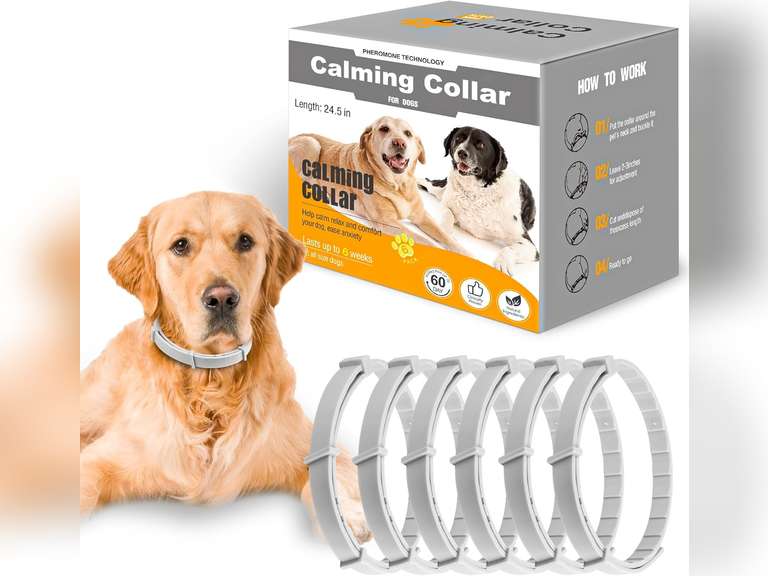 Dog Calming Collar, Dog Pheromones Calming Diffuser Calming Collar for Dogs Adjustable Size Dog Anxiety Relief Up to 30 Days (6) 16