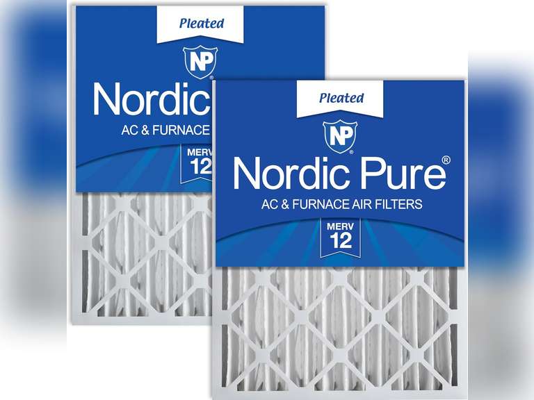 Nordic Pure 16x20x4 (15_1/2 x 19_1/2 x 3_5/8) Pleated MERV 12 Air Filters 2 Pack 42