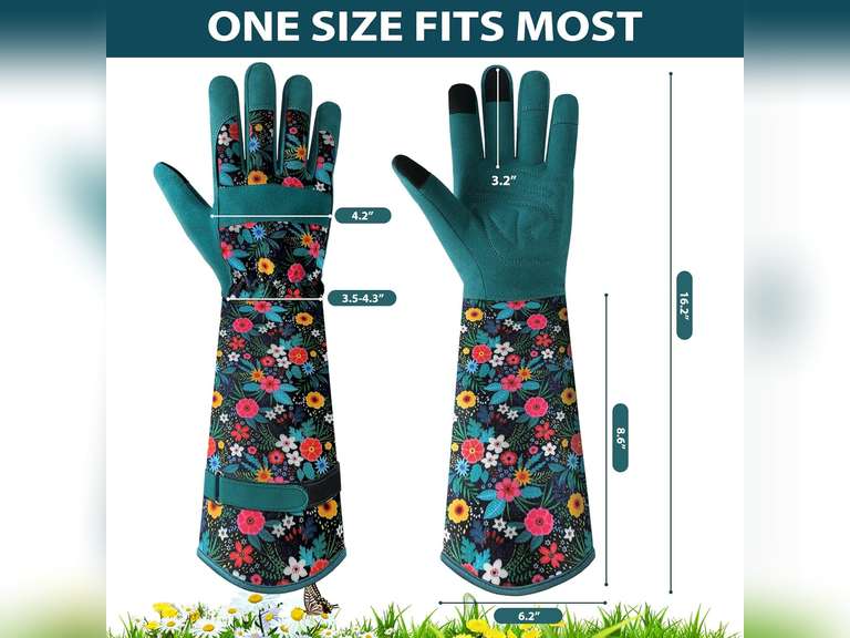 (Similar model)Gardening Gloves for Women, Breathable Long Garden Gloves with Grip, Thorn-Proof Leather Work Gardening Gloves M 13