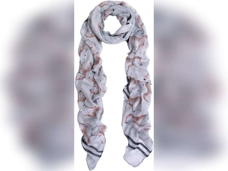 TrendsBlue Premium Zebra Animal Print Scarf 5