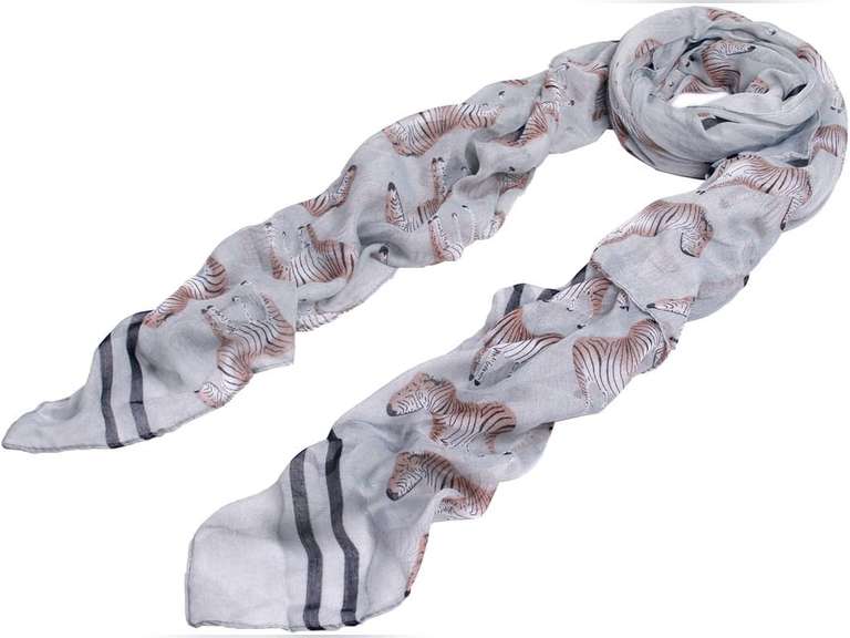 TrendsBlue Premium Zebra Animal Print Scarf 5