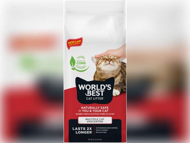 WORLD'S BEST CAT LITTER Multiple Cat Unscented, 32-Pounds - Natural Ingredients, Quick Clumping, Flushable, 99% Dust Free & Made in USA - Long-Lasting Odor Control & Easy Scooping 40