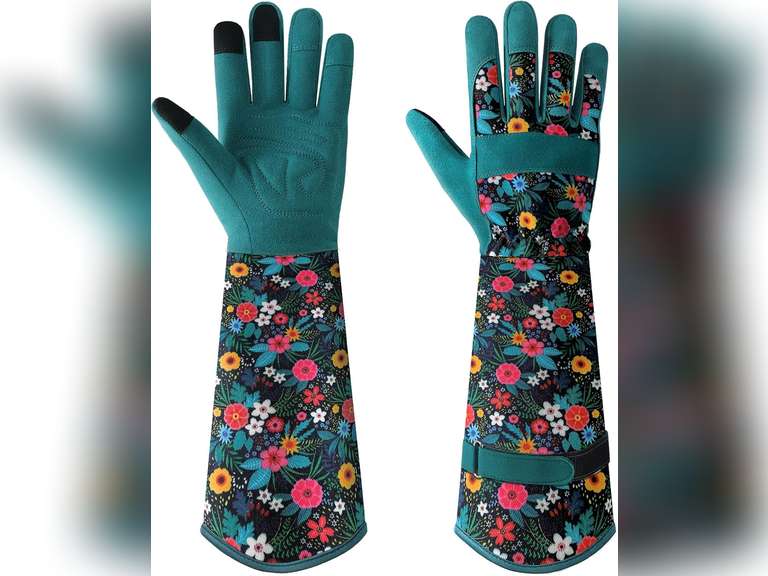 (Similar model)Gardening Gloves for Women, Breathable Long Garden Gloves with Grip, Thorn-Proof Leather Work Gardening Gloves M 13