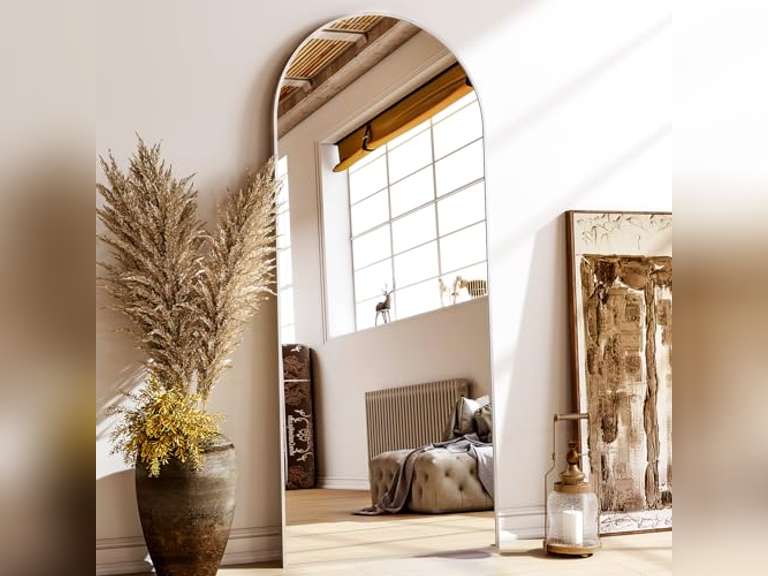 Rectangular Rounded Mirror On A Stand 56