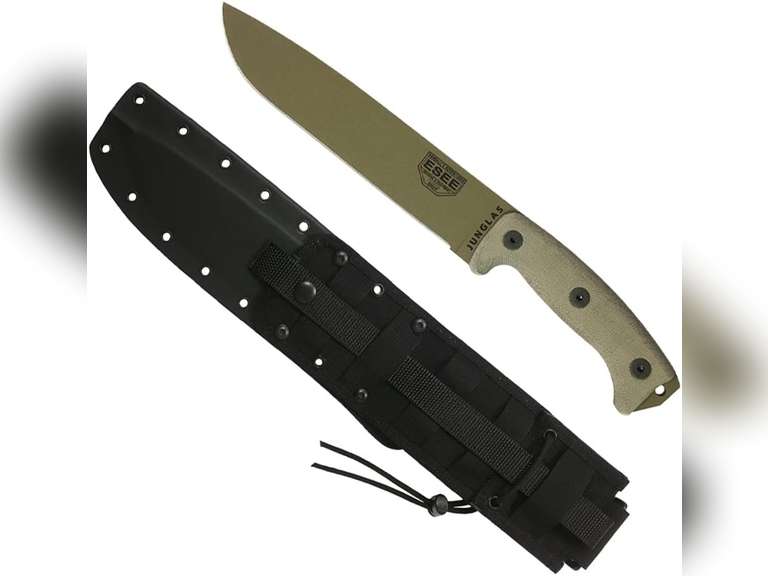 ESEE Authentic JUNGLAS Survival Knife, Kydex Sheath, MOLLE Backing 199
