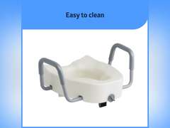 Medline 5" Elongated Raised Toilet Seat, with Lock and Removable Padded Arms- A Medical Seat for Seniors, Elderly, Adults, or Post-Surgery Recovery, 1 Ct. 50