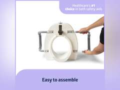 Medline 5" Elongated Raised Toilet Seat, with Lock and Removable Padded Arms- A Medical Seat for Seniors, Elderly, Adults, or Post-Surgery Recovery, 1 Ct. 50