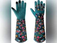 (Similar model)Gardening Gloves for Women, Breathable Long Garden Gloves with Grip, Thorn-Proof Leather Work Gardening Gloves M 13