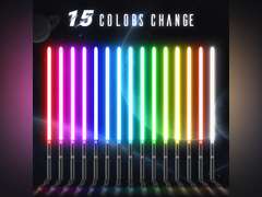 Lightsaber,LED Lightsaber, Dueling Lightsaber for Adults, Kids, Lightsabers for 3 Modes, Light Saber with 15 RGB Colors, Lightsaber Toy for Children's Day Halloween, 1 Pack(Black-B) 40