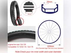 12 Inch Solid Tire for Kid Bike Folding Bike Electric Bike Anti Stab Explosion-Proof Airless Tires Tubeless Tyre 12 * 1/2x2 1/4 12 * 1.5 33