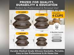 Silicone Cupping Therapy Set Professional Massage Cupping Cups for Cupping Therapy 4 Cup Kit for Massage, Myofascial Release, Cellulite Reduction (Lure Onyx) 27
