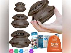 Silicone Cupping Therapy Set Professional Massage Cupping Cups for Cupping Therapy 4 Cup Kit for Massage, Myofascial Release, Cellulite Reduction (Lure Onyx) 27