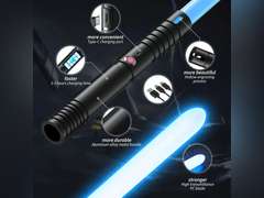Lightsaber,LED Lightsaber, Dueling Lightsaber for Adults, Kids, Lightsabers for 3 Modes, Light Saber with 15 RGB Colors, Lightsaber Toy for Children's Day Halloween, 1 Pack(Black-B) 40