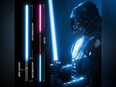 Lightsaber,LED Lightsaber, Dueling Lightsaber for Adults, Kids, Lightsabers for 3 Modes, Light Saber with 15 RGB Colors, Lightsaber Toy for Children's Day Halloween, 1 Pack(Black-B) 40