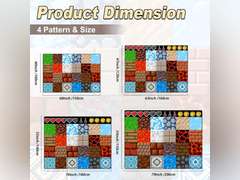 Game Rug Teen Boys Carpet with Pixel Game Element Decoration, 8 Bit Old Game Rugs for Boy s Bedroom Living Room Playroom, Non-Slip Children Gaming Area Rugs (79" x 59") 90