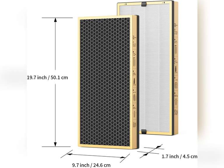 Jaf nda JF888 Replacement Filter, 2-Pack VOC Filters, with 4.4lb Activated Carbon & Granular SP-Permanganate, Remove Formaldehyde,VOCs,Smoke 95