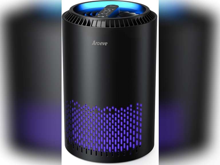 (Another model)AROEVE Air Purifiers for Bedroom Home, Air Purifier For Smoke Pollen Dander Hair Smell Air Cleaner with Sleep Mode Speed Control For Bedroom Office, MK01- Black(Available for California) 40