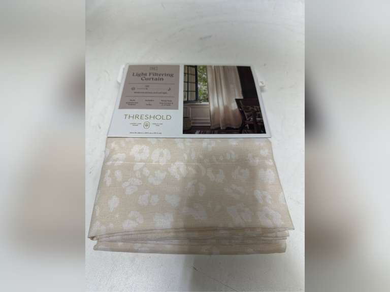 54"x84" Light Filtering Printed Farrah Curtain Panel Cream - Threshold 30