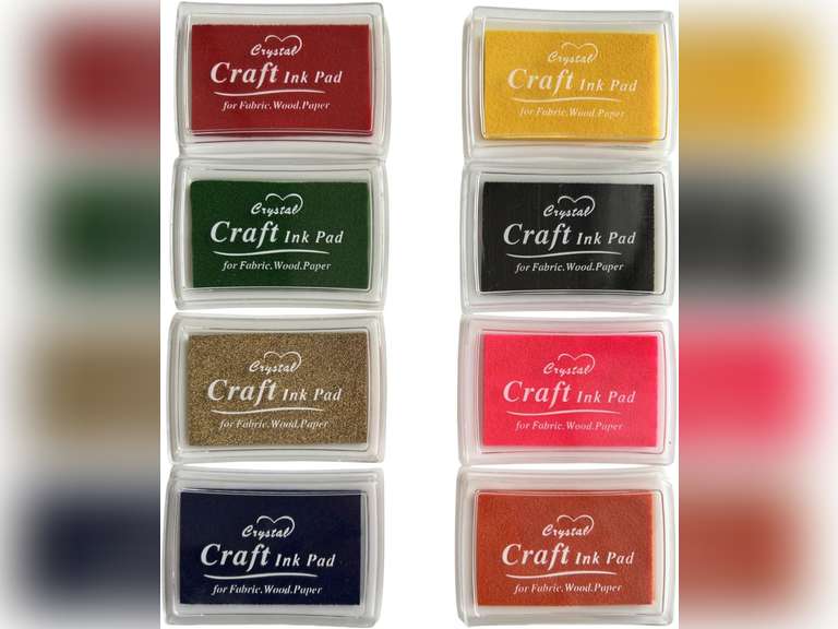 YIIISTONE Craft Ink Pad,Washable Ink Pads,Multicolor Ink Pads for Rubber Stamps, Paper, Scrapbooking, Wood Fabric, DIY Stamp Ink Pads Reusable Quick-Drying, odorless Ink Pads (Pack of 8) 10