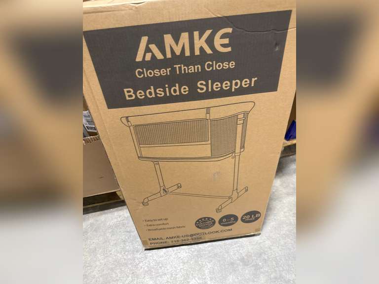 AMKE Baby Bassinets,Bedside Sleeper for Baby for Newborn, Easy Folding Bassinet for Baby and Safe Co-Sleeping,Adjustable Portable Baby Crib Bed,Travel Bag Included 90