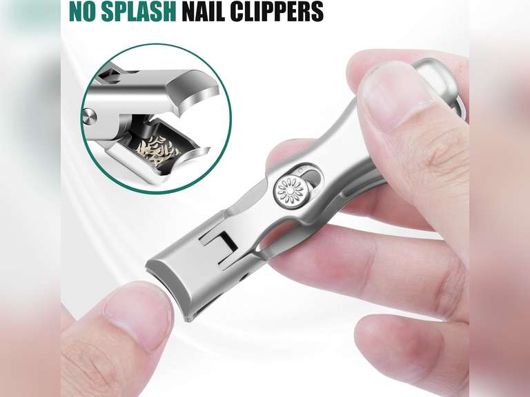 Nail Clippers for Men Thick Nails with Catcher, Upgraded Slanted Ingrown Toenail Clippers for Seniors, No Splash Fingernail Clipper with Wide Jaw Opening, Heavy Duty Nail Clipper for Thick Toenails 14