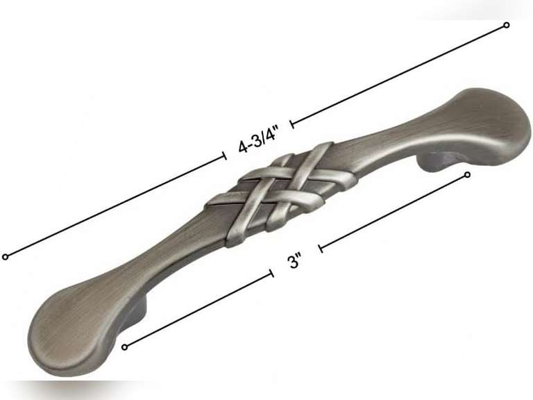 3" CC Braided Kitchen Cabinet Drawer Pull Satin Pewter - 83063-P-1(10Pack) 19