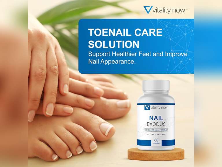 Nail Exodus - Vitality Healthy Nails - Premium Formula for Healthier Feet - 60 Capsules - Pack of 4 215