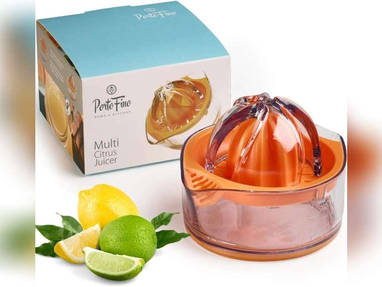 Citrus Squeezer - Orange Juicer - Manual hand Juicer - Lemon Lime Squeezer with Measuring Cup and Strainer - Space Saving and easy to use - Dishwasher Safe - Gift for Women - 8OZ (Orange) 14