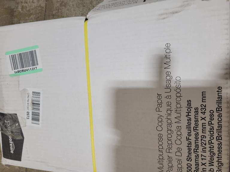 Amazon Basics Multipurpose Copy Printer Paper, 8.5" x 11", 20 lb, 8 Reams, 4000 Sheets, 92 Bright, White 44