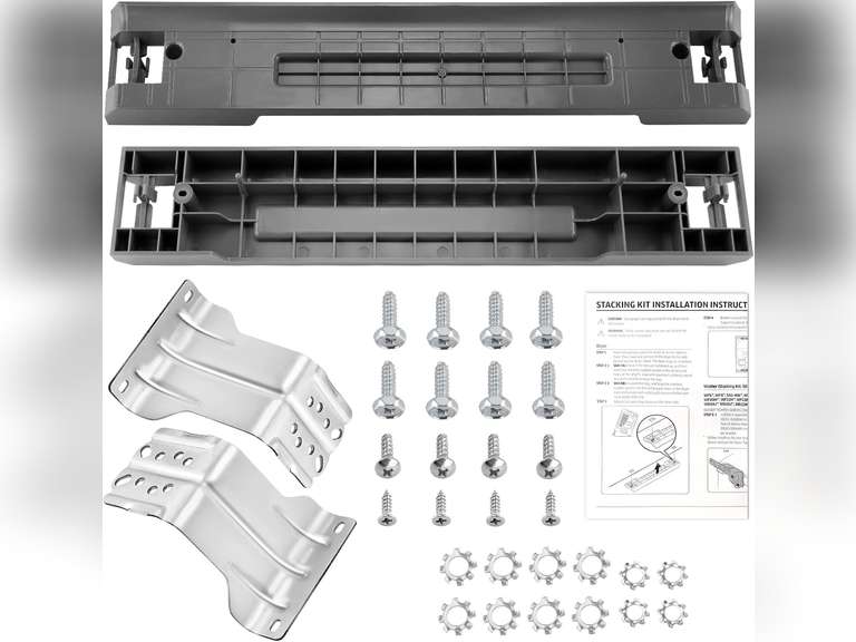 SKK-7A SKK8K Stacking Kit Fit for Samsung Washer & Dryer 27 Inch Front Load Laundry by Techecook - 2024 UPGRADED Samsung laundry stacking kit Replaces for SKK-7A SK-5A SK-5AXAA SKK-8K 27