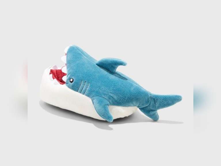 Kids. Shark Blue S: Machine Washable, Slip-On, Non-Marking Sole, Small 20