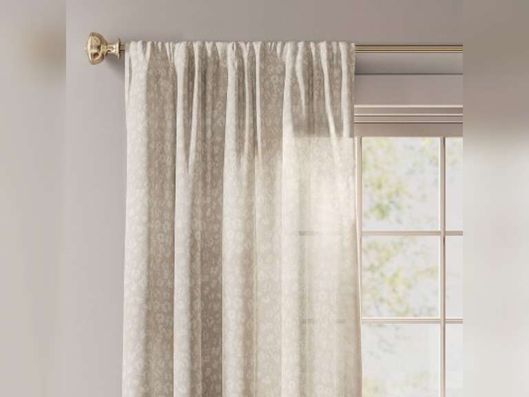 54"x84" Light Filtering Printed Farrah Curtain Panel Cream - Threshold 30