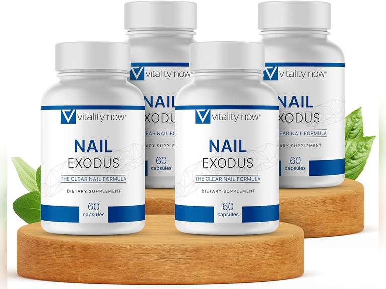 Nail Exodus - Vitality Healthy Nails - Premium Formula for Healthier Feet - 60 Capsules - Pack of 4 215