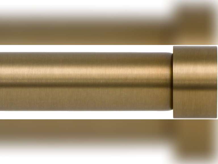 Ivilon Drapery Window Curtain Rod - End Cap Style Design 1 Inch Pole. 28 to 48 Inch Color Warm Gold 25