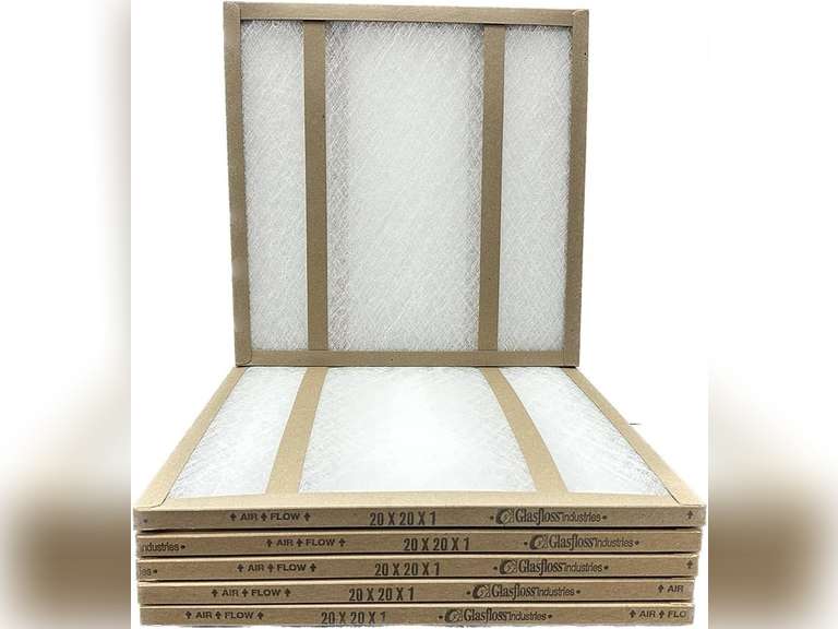 20x20x1 Glasfloss Fiberglass Air Filter, Double Strut, GDS Series, Made in USA, Actual Size: 19 5/8 x 19 5/8 x 3/4 (Box of 6) 36