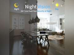 Security Camera with Alarm Clock, Nanny Cams Wireless with Cell Phone App, Home Surveillance HD Camera with Night Vision/Motion Detection, BLACK, FF-AB1 54