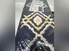 Blue 9 in. X 28 in. Non-Slip Stair Tread Cover Polypropylene Latex Backing (Set of 7) Stair Rugs 69